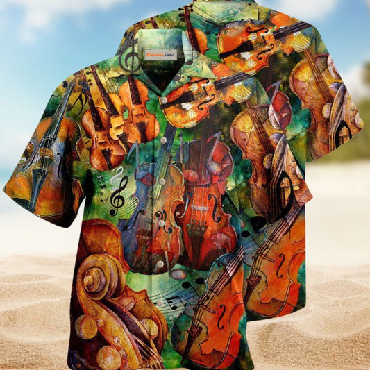Music Violin Wand Chose Hawaiian Shirt For Creative Performers, Coastal Trips, And Casual Everyday Wear
