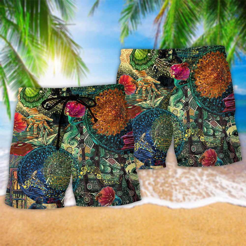 Music That Makes You Dream Beach Shorts For Summer Vacation And Coastal Travel