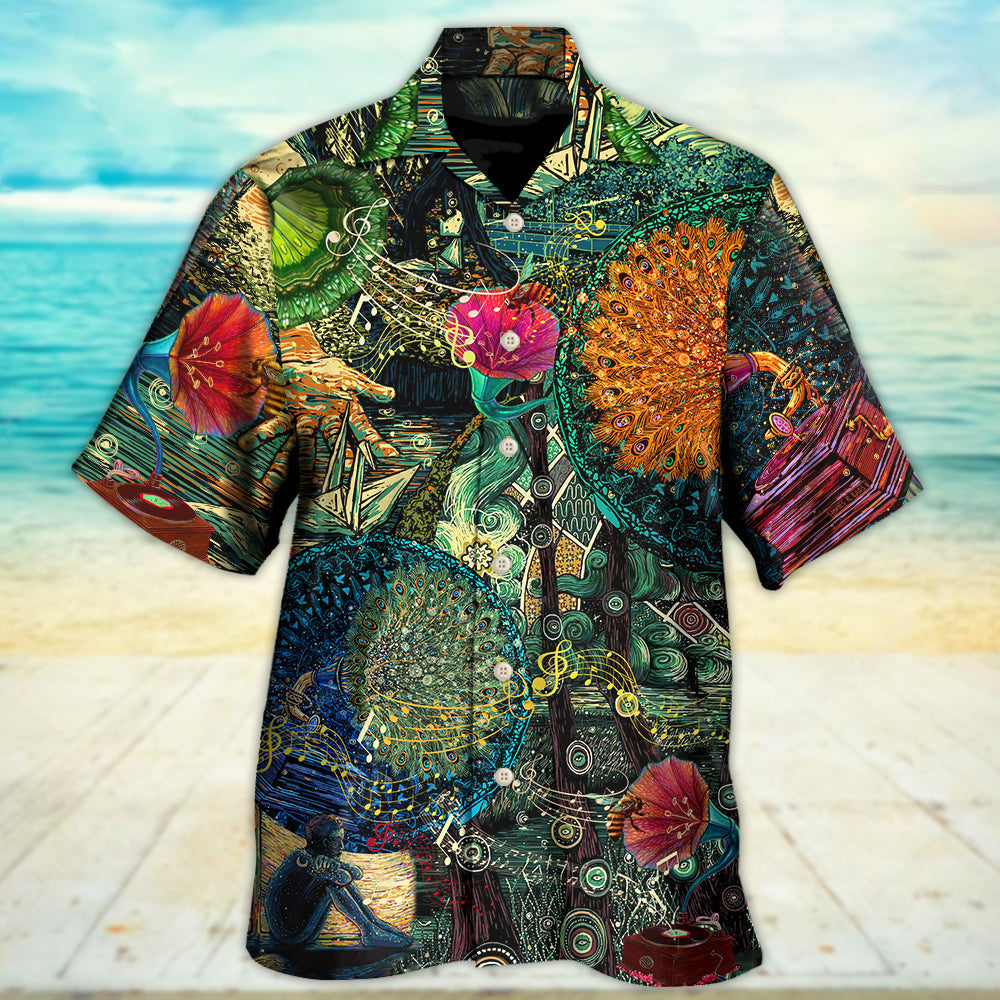 Dreamy Music Notes Hawaiian Shirt With All Over Print For Summer Travel Coastal Events And Thoughtful Gift Giving