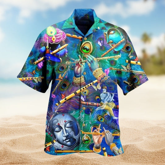 Music Flute Hawaiian Shirt For Resort Trips, Coastal Parties, And Warm Weather Style