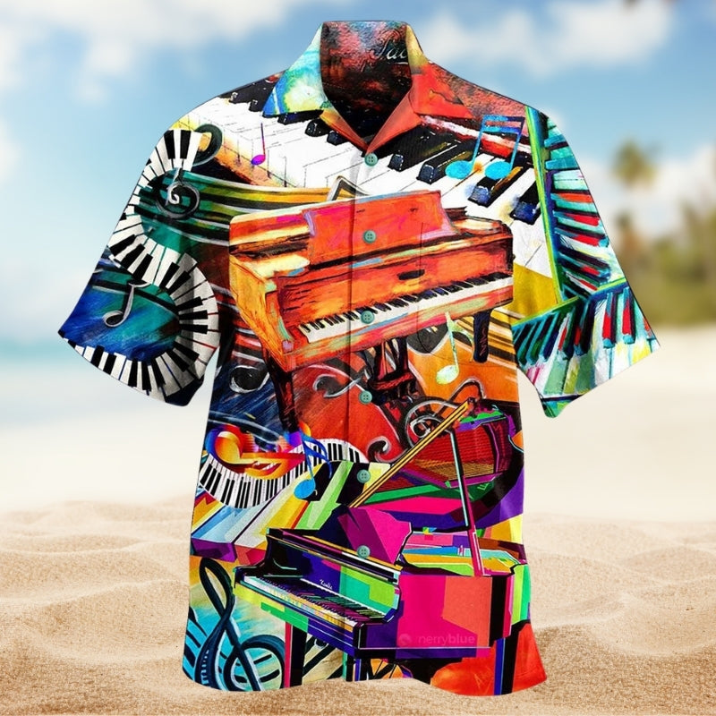 Music Piano Hawaiian Shirt For Concert Lovers, Tropical Holidays, And Thoughtful Gift Giving