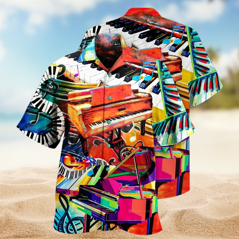Music Piano Hawaiian Shirt For Concert Lovers, Tropical Holidays, And Thoughtful Gift Giving