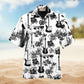 Music With Electric Guitar Hawaiian Shirt For Music Lovers Resort Travel And Casual Warm Weather Wear