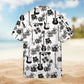 Music With Electric Guitar Hawaiian Shirt For Music Lovers Resort Travel And Casual Warm Weather Wear