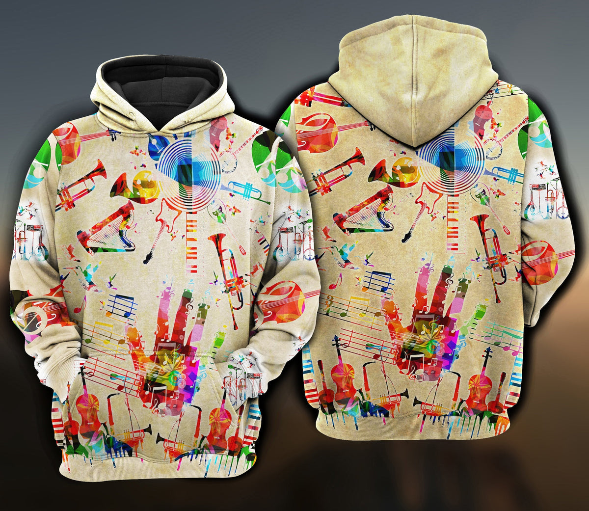 Music Instrument Hoodie For Music Lovers Concert Outings Travel And Everyday Streetwear
