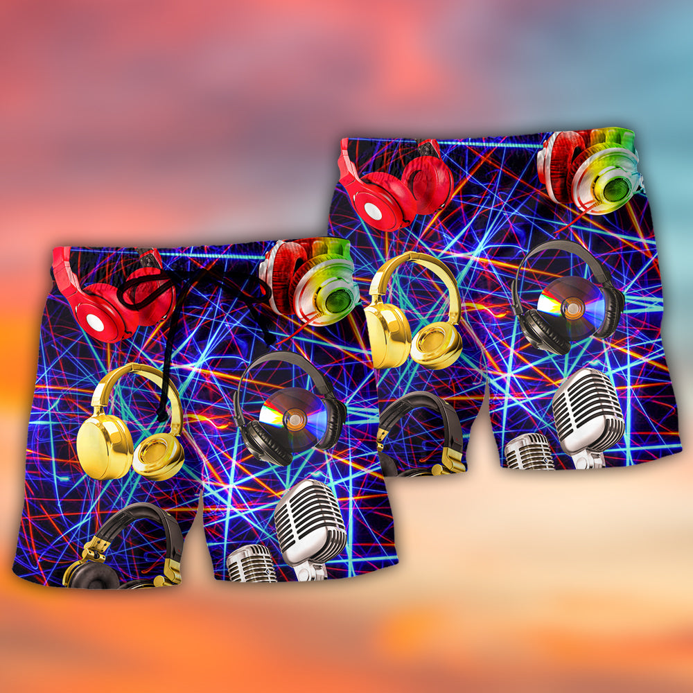 Music Beach Shorts Pattern Detail For Tropical Escapes And Versatile Outdoor Wear