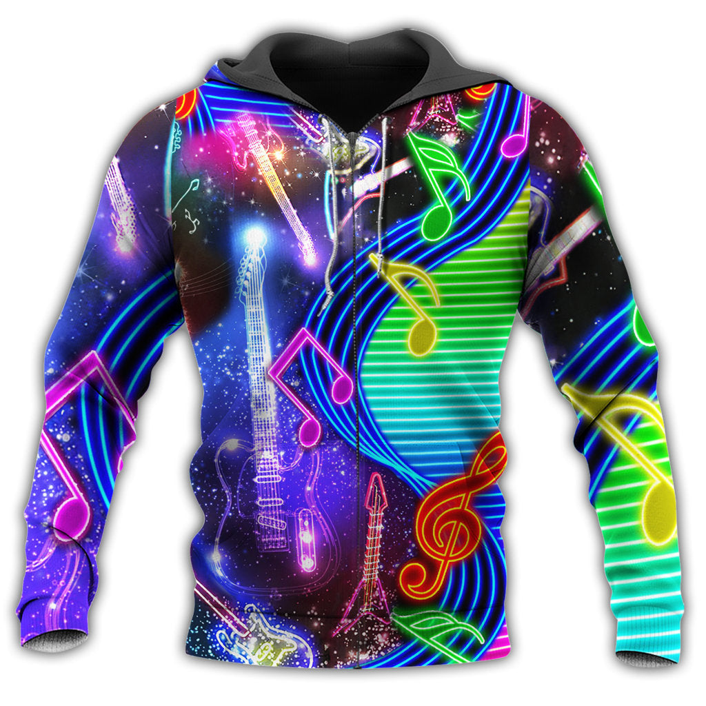 Neon Music Love Light Hoodie For Music Lovers Concert Outings Travel And Everyday Streetwear