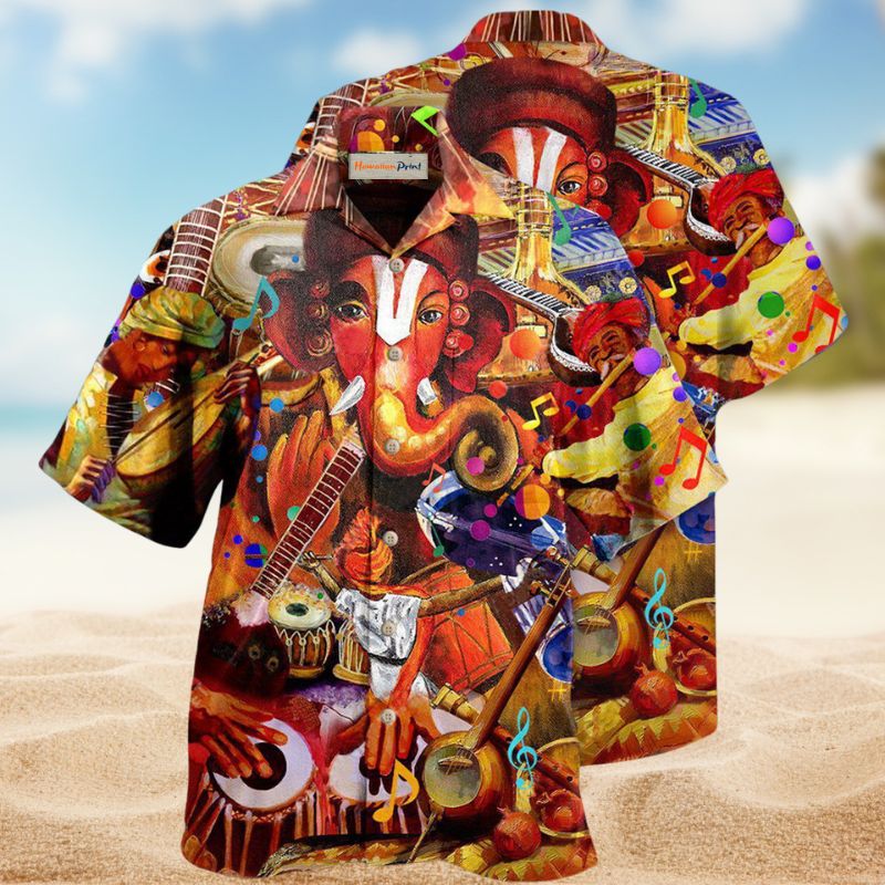 Musical Instrument India Hawaiian Shirt For Coastal Travel, Casual Events, And Comfortable Summer Wear
