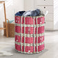 Music Embroidery Rattan Pink Laundry Basket For Room Home Organizer