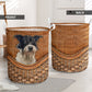 Dog Mutts Dog Rattan Texture Laundry Basket For Room Home Organizer