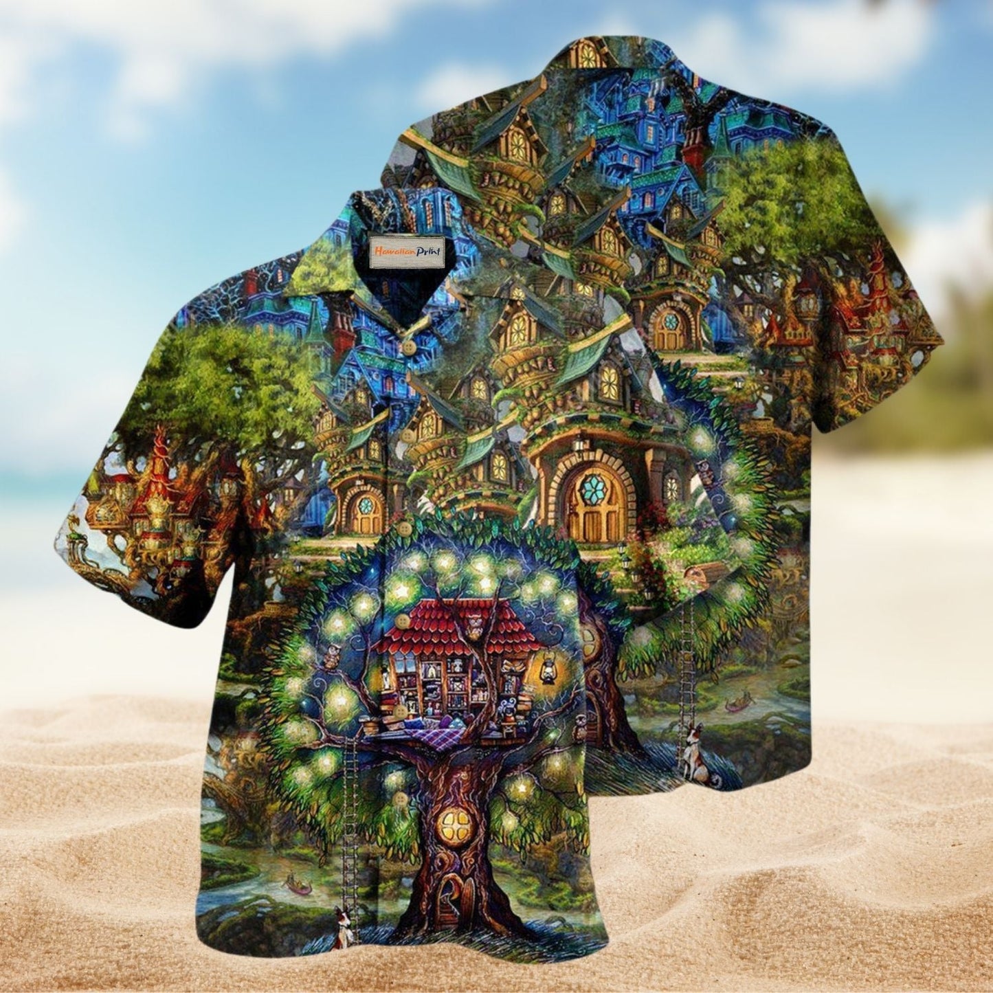 My Dream Treehouse Bohemian Hawaiian Shirt For Summer Vacation Beach Travel And Relaxed Casual Wear
