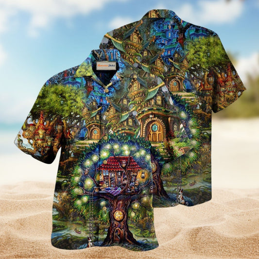 My Dream Treehouse Bohemian Hawaiian Shirt For Summer Vacation Beach Travel And Relaxed Casual Wear
