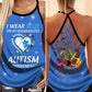 Autism Awareness Wear Blue Support Hollow Tank Top For Awareness Gatherings And Daily Wear