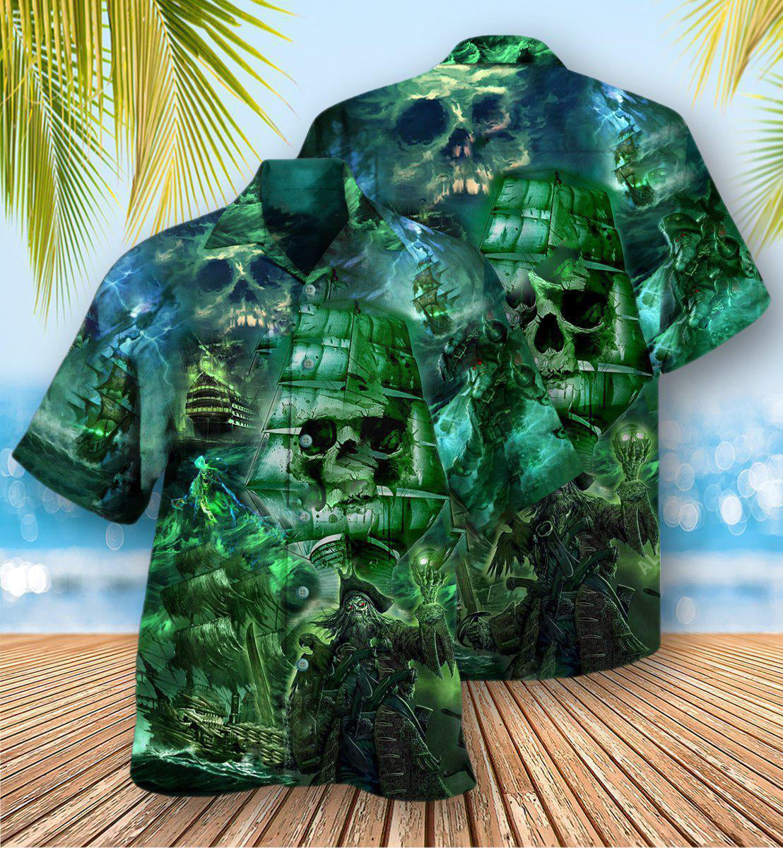 Ship Mystery Ghost Hawaiian Shirt For Coastal Adventures And Warm Weather Wear