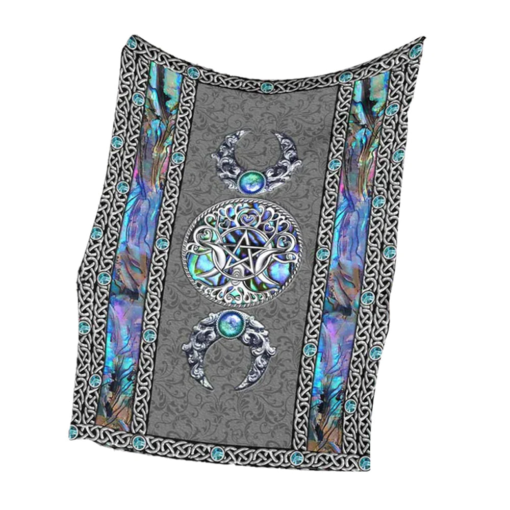 Mystery Spirit Triple Moon Witch Flannel Blanket For Cozy Bedroom Sofa Decor