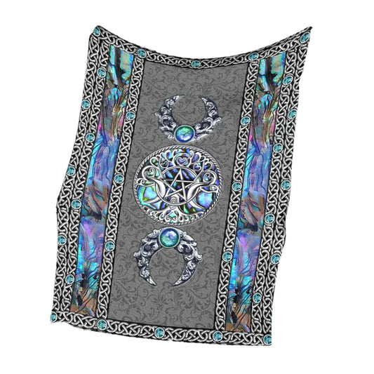 Mystery Spirit Triple Moon Witch Flannel Blanket For Cozy Bedroom Sofa Decor