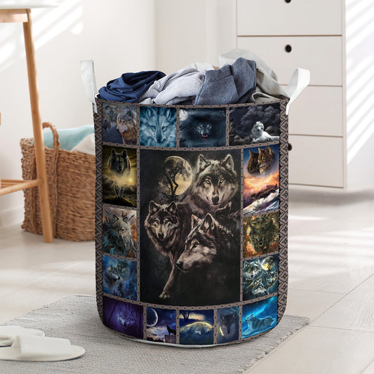 Mystical Wolf Play Dark Laundry Basket For Bathroom Bedroom Storage