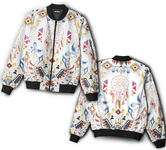 Native dreamcatcher amazing pattern - Bomber jacket - BOMJ02TNH070921-Owls Matrix