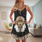 Native Wolf Loves Dreamcatcher V-Neck Sleeveless Cami Dress For Outdoor Events And Comfortable Summer Outfits