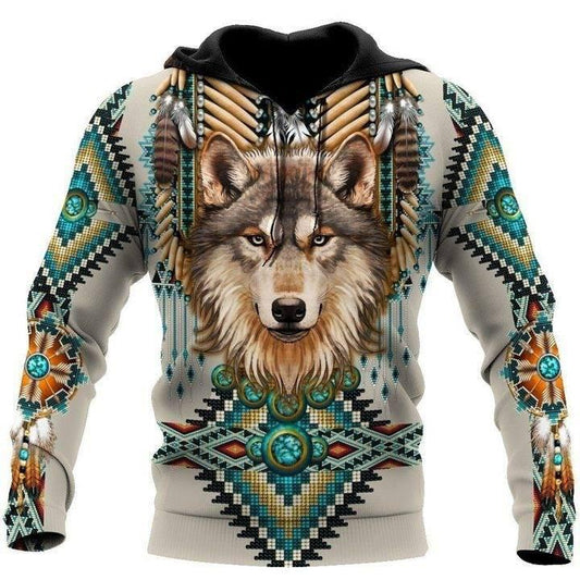 Native Wolf Sign Hoodie For Heritage Artwork Enthusiasts Weekend Trips And Gifting