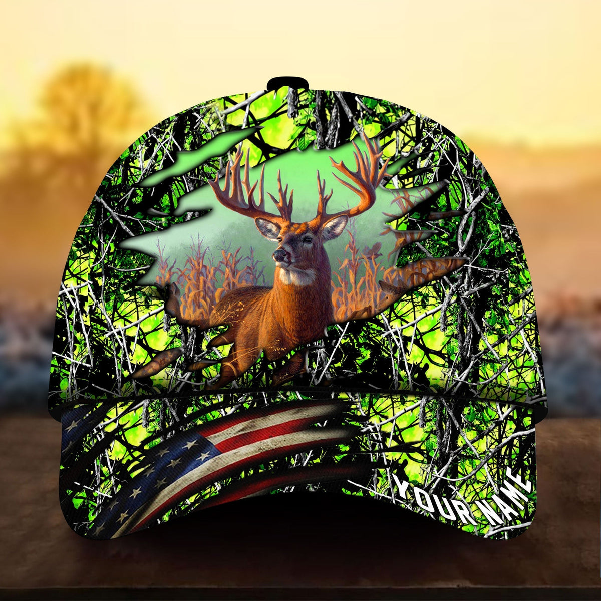 Deer Hunting Camo Personalized Classic Cap For Beach Vacations Outdoor Trips And Everyday Comfort