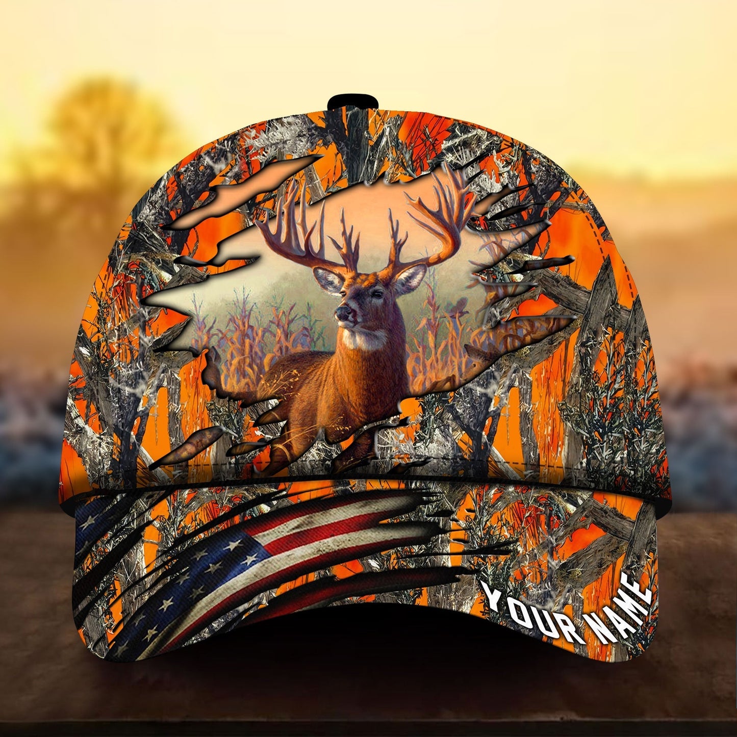 Deer Hunting Camo Personalized Classic Cap For Beach Vacations Outdoor Trips And Everyday Comfort