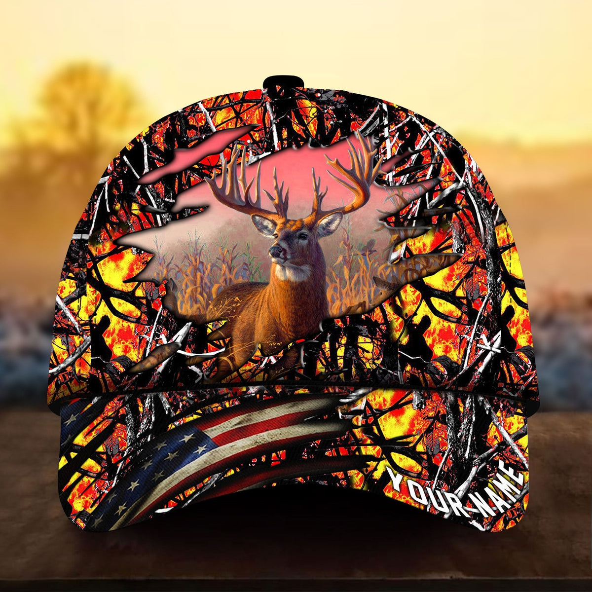 Deer Hunting Camo Personalized Classic Cap For Beach Vacations Outdoor Trips And Everyday Comfort