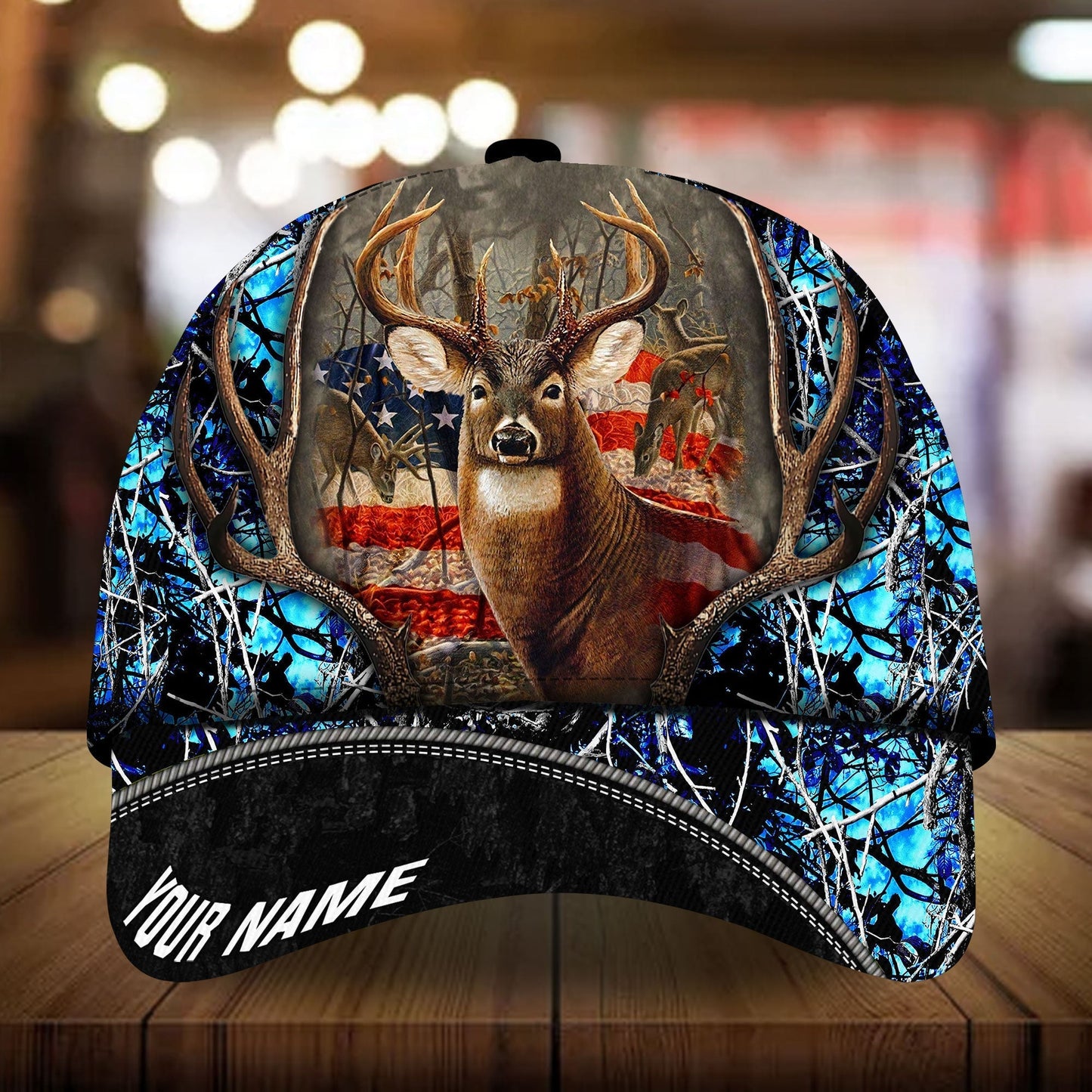 Flag Deer Hunting Camo Personalized Classic Cap For Festivals Vacations Outdoor Fun And Daily Comfort