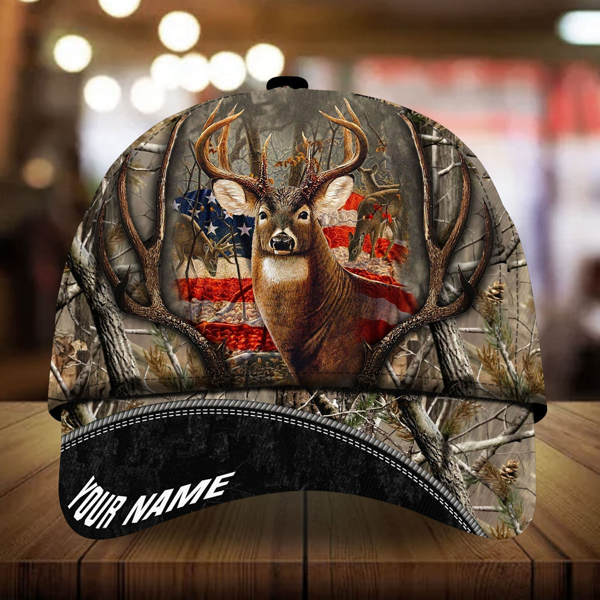 Flag Deer Hunting Camo Personalized Classic Cap For Festivals Vacations Outdoor Fun And Daily Comfort