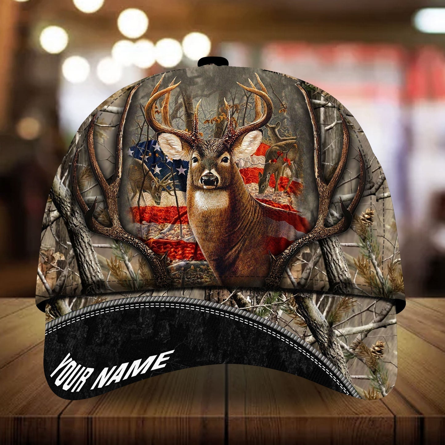 Flag Deer Hunting Camo Personalized Classic Cap For Festivals Vacations Outdoor Fun And Daily Comfort