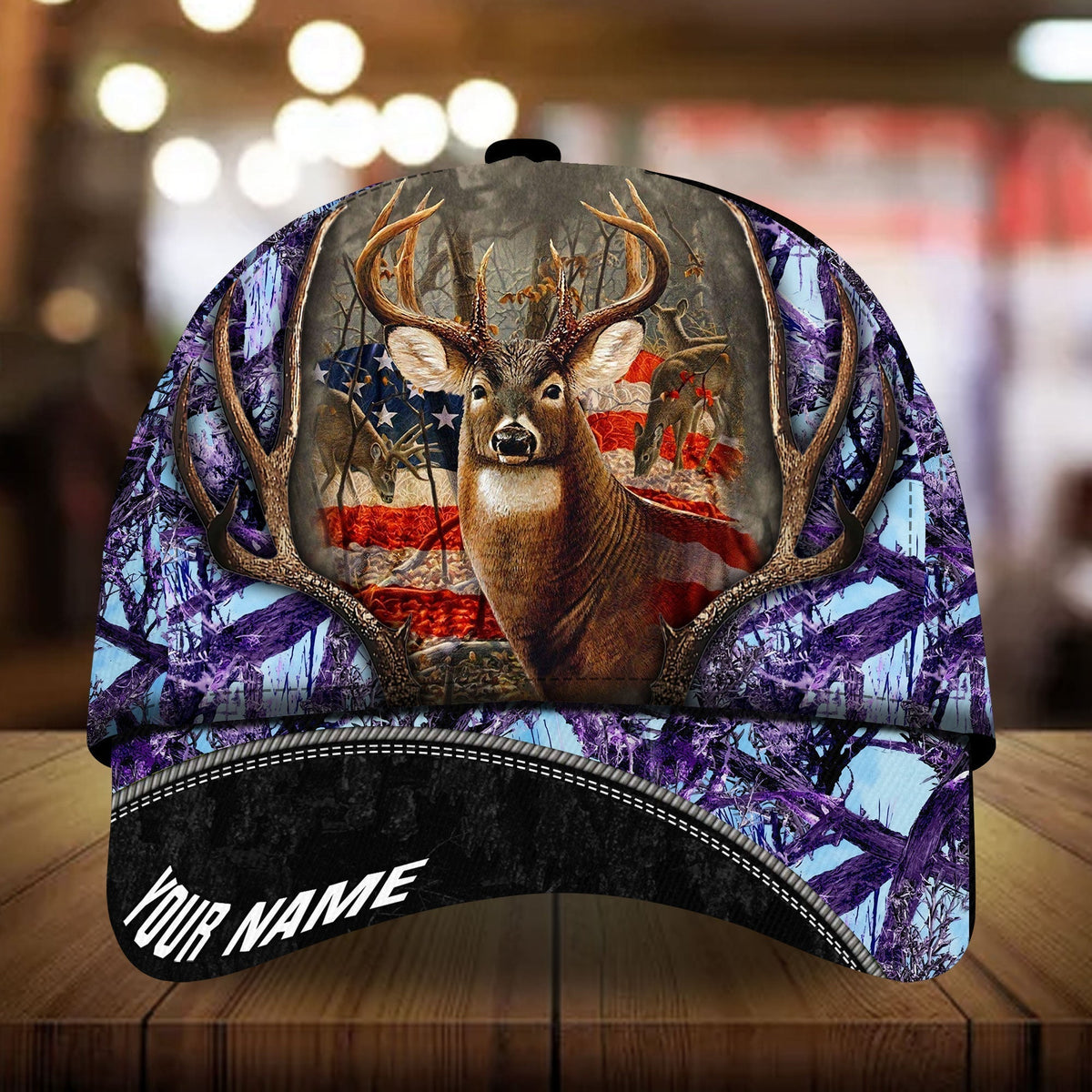 Flag Deer Hunting Camo Personalized Classic Cap For Festivals Vacations Outdoor Fun And Daily Comfort