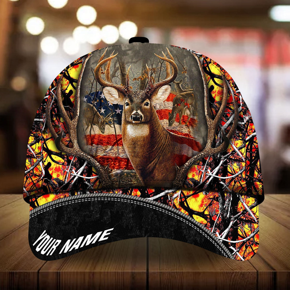 Flag Deer Hunting Camo Personalized Classic Cap For Festivals Vacations Outdoor Fun And Daily Comfort