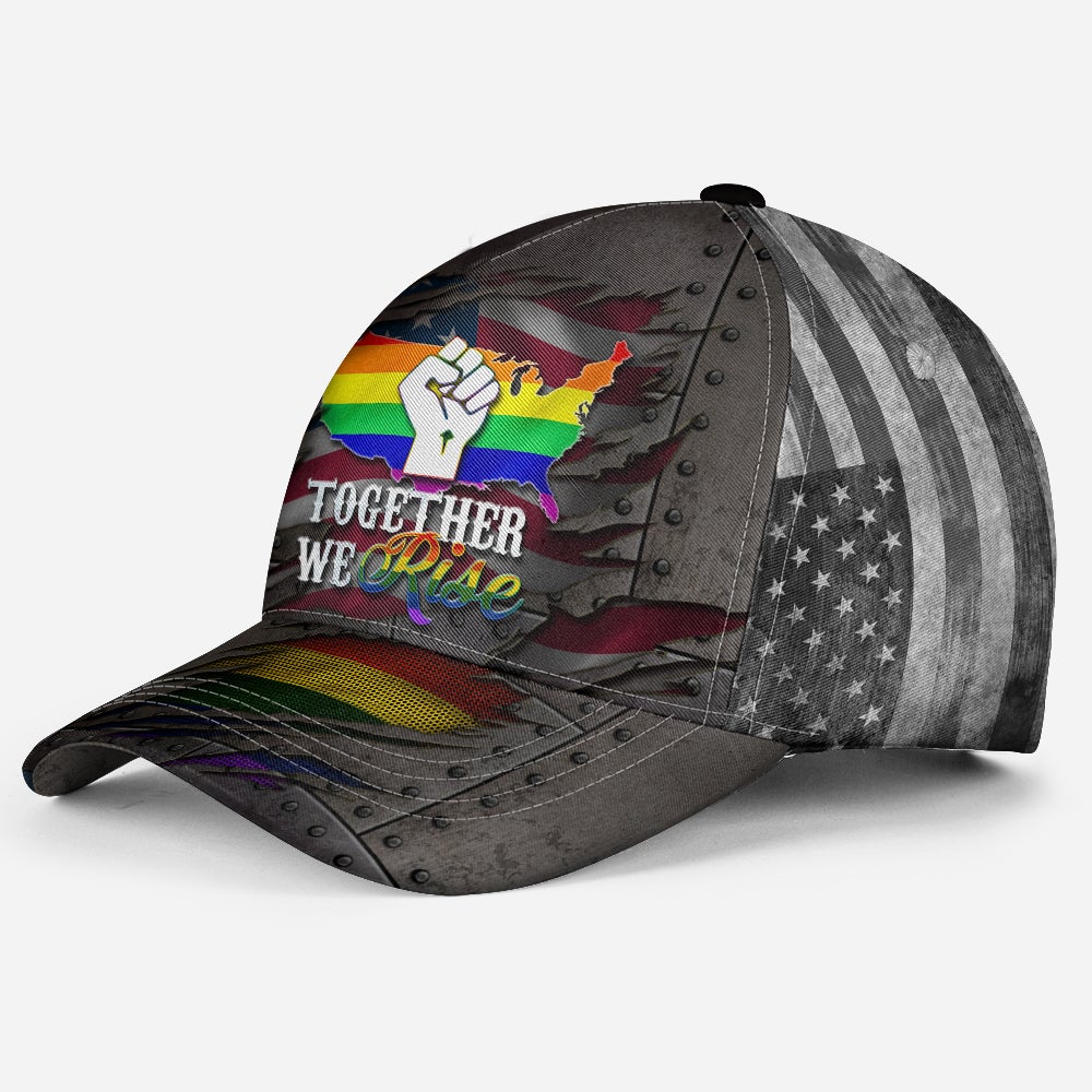 Pride Together We Rise Classic Cap For Everyday Wear Vacations And Seasonal Activities