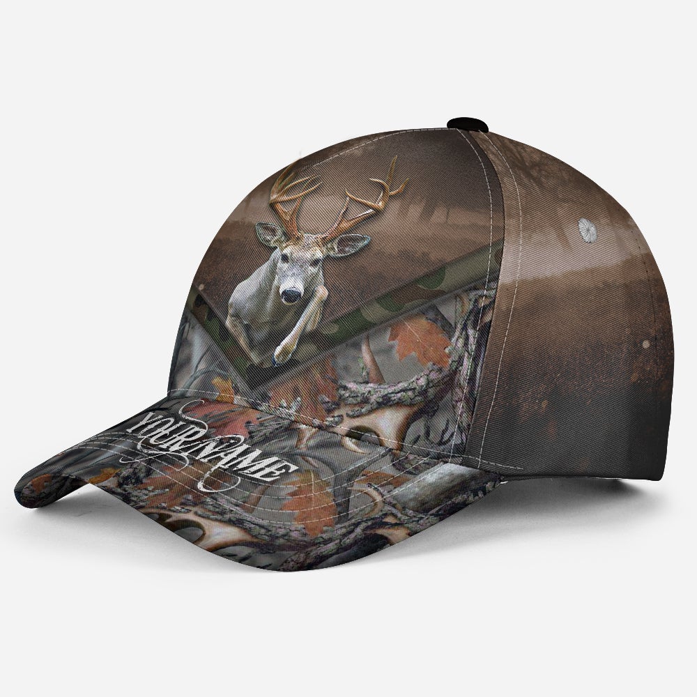 Custom Deer Hunting Camo Personalized Name Classic Cap For Festivals Holidays And Comfortable Everyday Wear