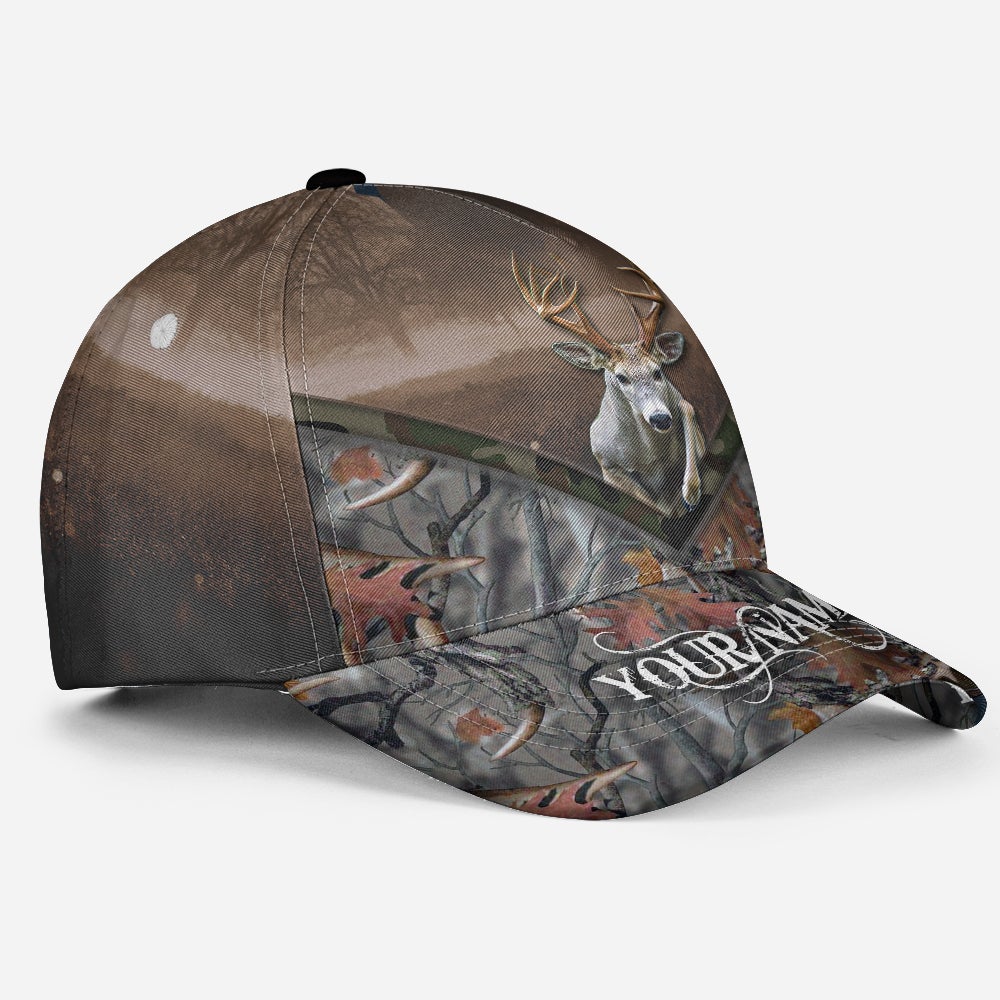 Custom Deer Hunting Camo Personalized Name Classic Cap For Festivals Holidays And Comfortable Everyday Wear