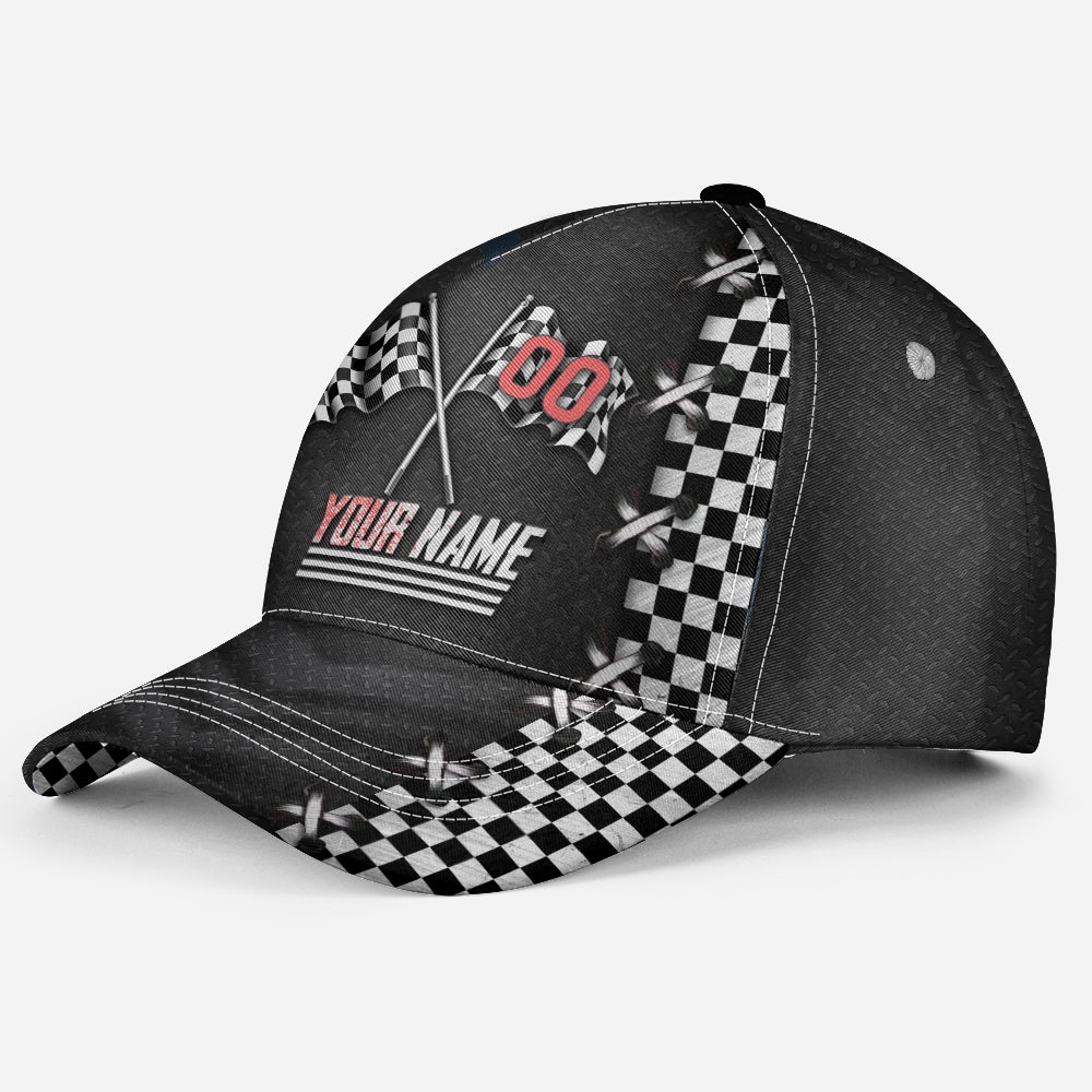 Custom Racing American Flag Classic Cap For Outdoor Activities Weekend Trips And Casual Wear