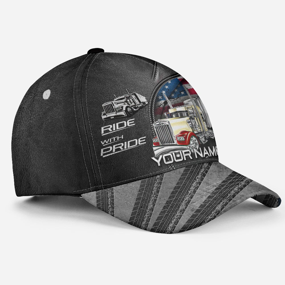 Custom Truck Driver Lifestyle Ride With Pride Classic Cap For Daily Outfits Festivals And Thoughtful Gift Giving