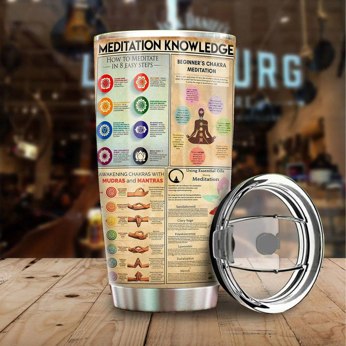 Meditation Knowledge 20 Oz Tumbler For Coffee Travel And Daily Drinks