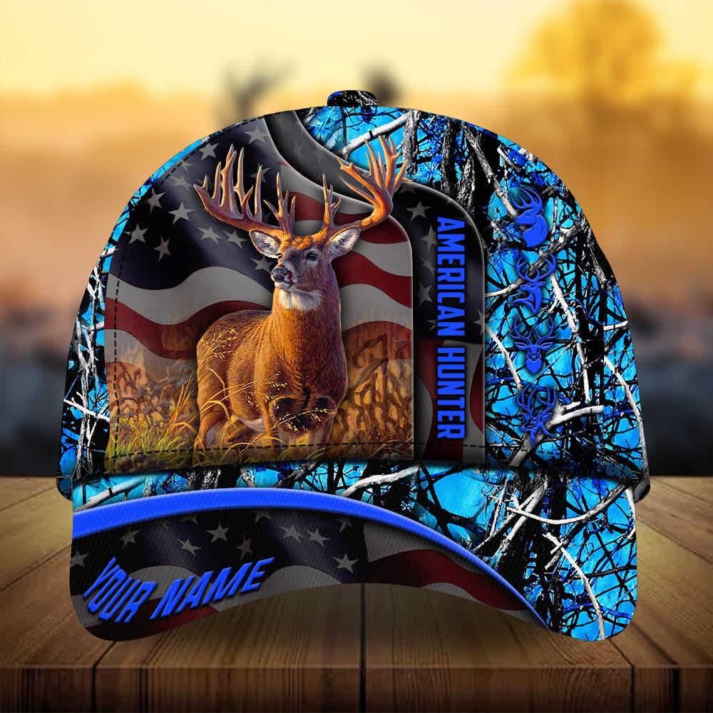 Flag Deer Hunting Personalized Classic Cap For Outdoor Activities Weekend Trips And Casual Wear