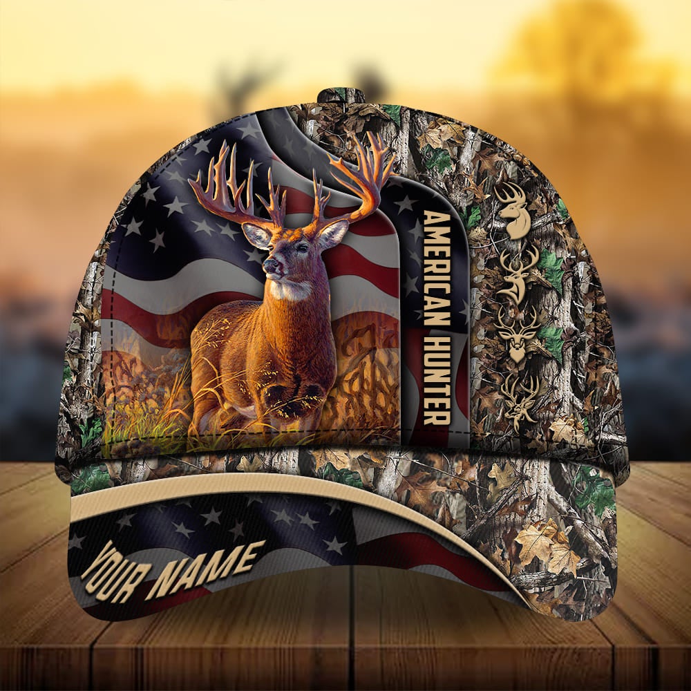 Flag Deer Hunting Personalized Classic Cap For Outdoor Activities Weekend Trips And Casual Wear