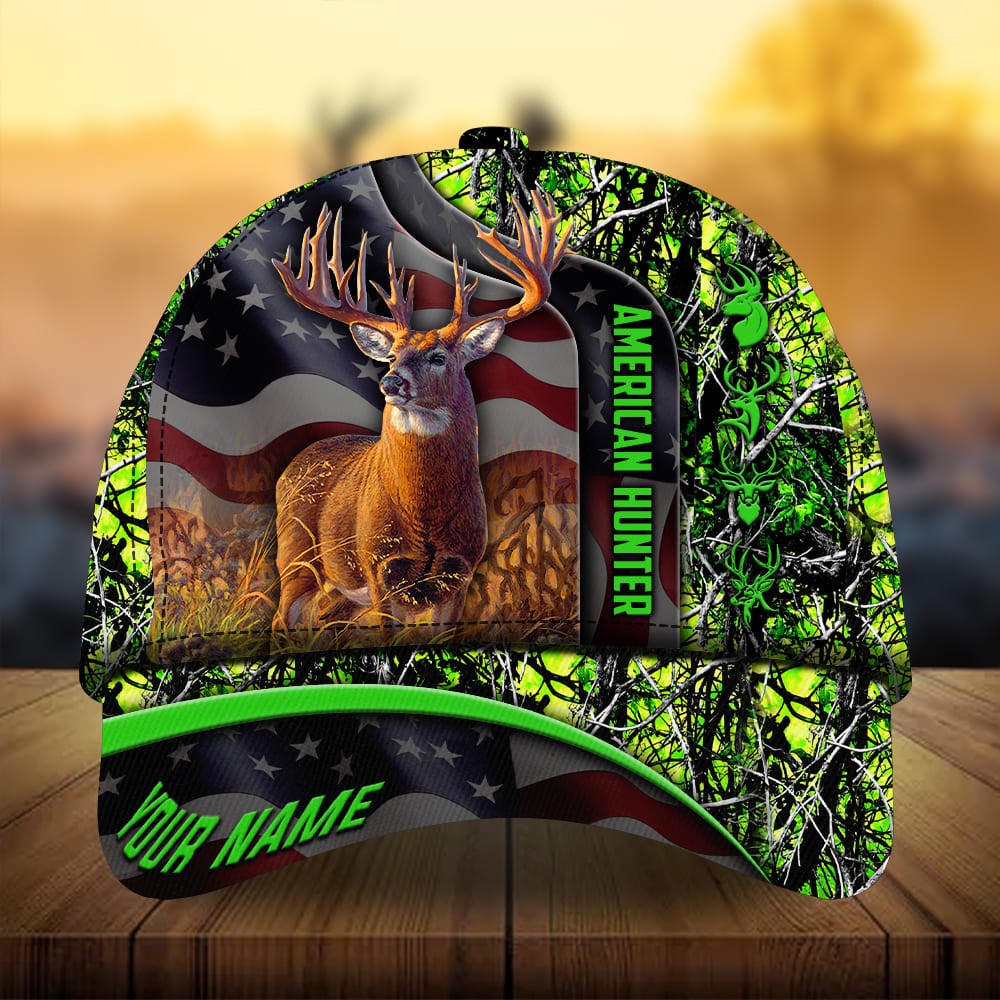 Flag Deer Hunting Personalized Classic Cap For Outdoor Activities Weekend Trips And Casual Wear