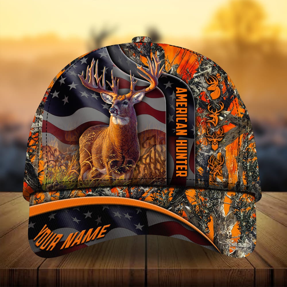 Flag Deer Hunting Personalized Classic Cap For Outdoor Activities Weekend Trips And Casual Wear