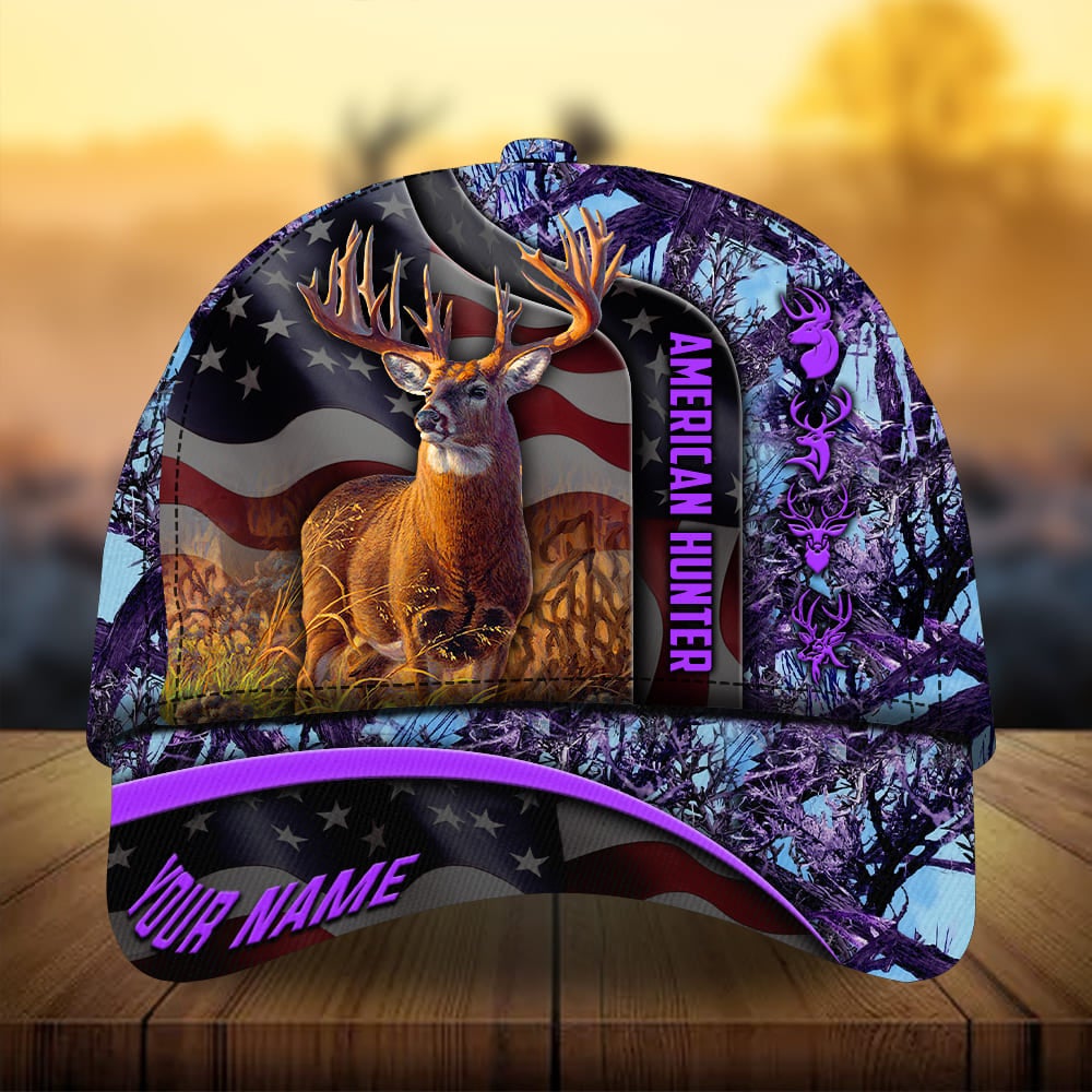 Flag Deer Hunting Personalized Classic Cap For Outdoor Activities Weekend Trips And Casual Wear