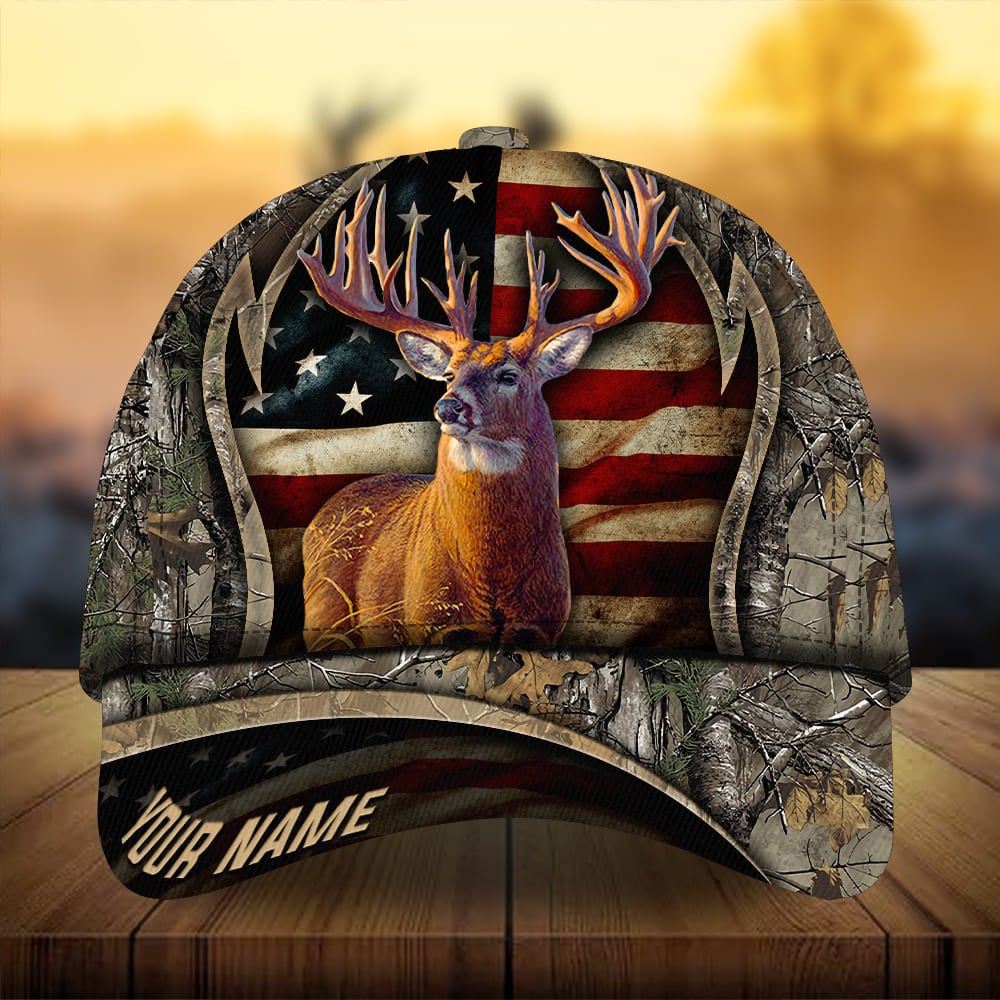 Flag Deer Arc Hunting Personalized Classic Cap For Casual Gatherings Travel And Thoughtful Gift Giving