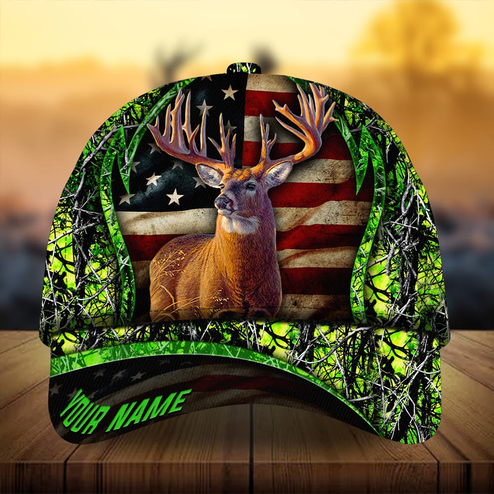 Flag Deer Arc Hunting Personalized Classic Cap For Casual Gatherings Travel And Thoughtful Gift Giving