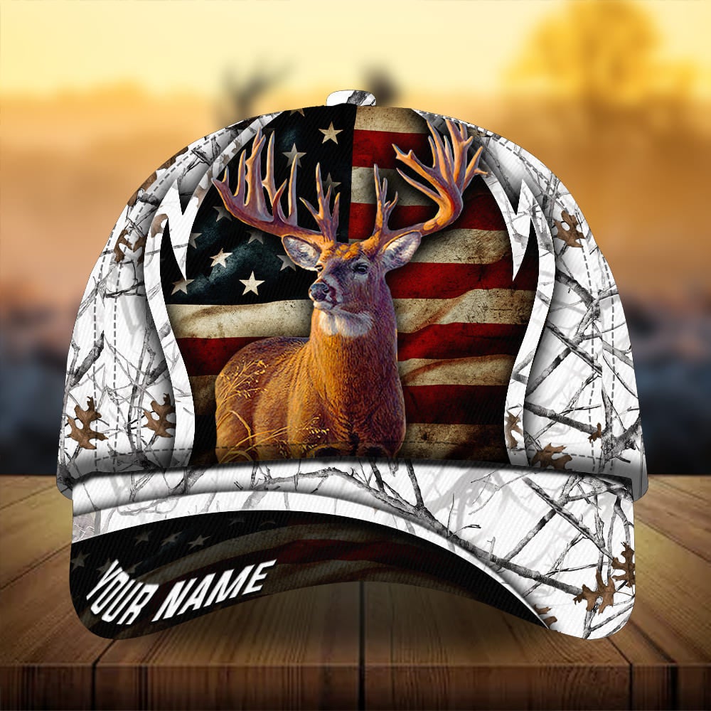 Flag Deer Arc Hunting Personalized Classic Cap For Casual Gatherings Travel And Thoughtful Gift Giving
