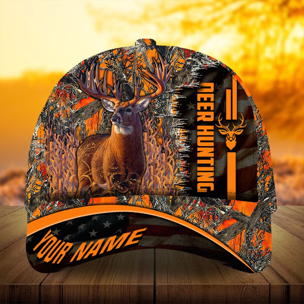 Deer Hunting Flag Theme Personalized Gift Classic Cap For Seasonal Events Outdoor Trips And Everyday Comfort