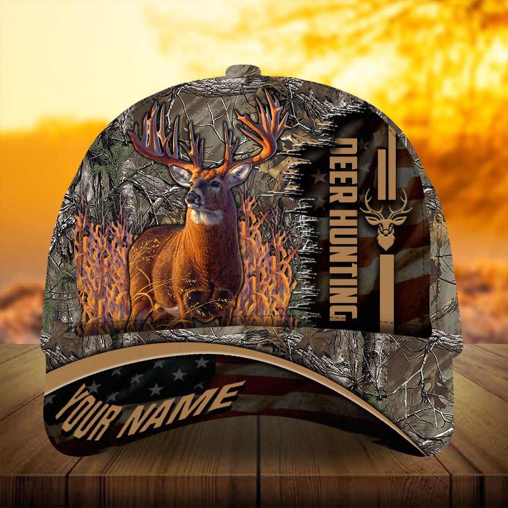 Deer Hunting Flag Theme Personalized Gift Classic Cap For Seasonal Events Outdoor Trips And Everyday Comfort