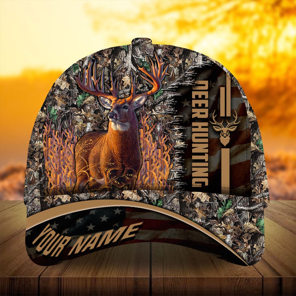Deer Hunting Flag Theme Personalized Gift Classic Cap For Seasonal Events Outdoor Trips And Everyday Comfort