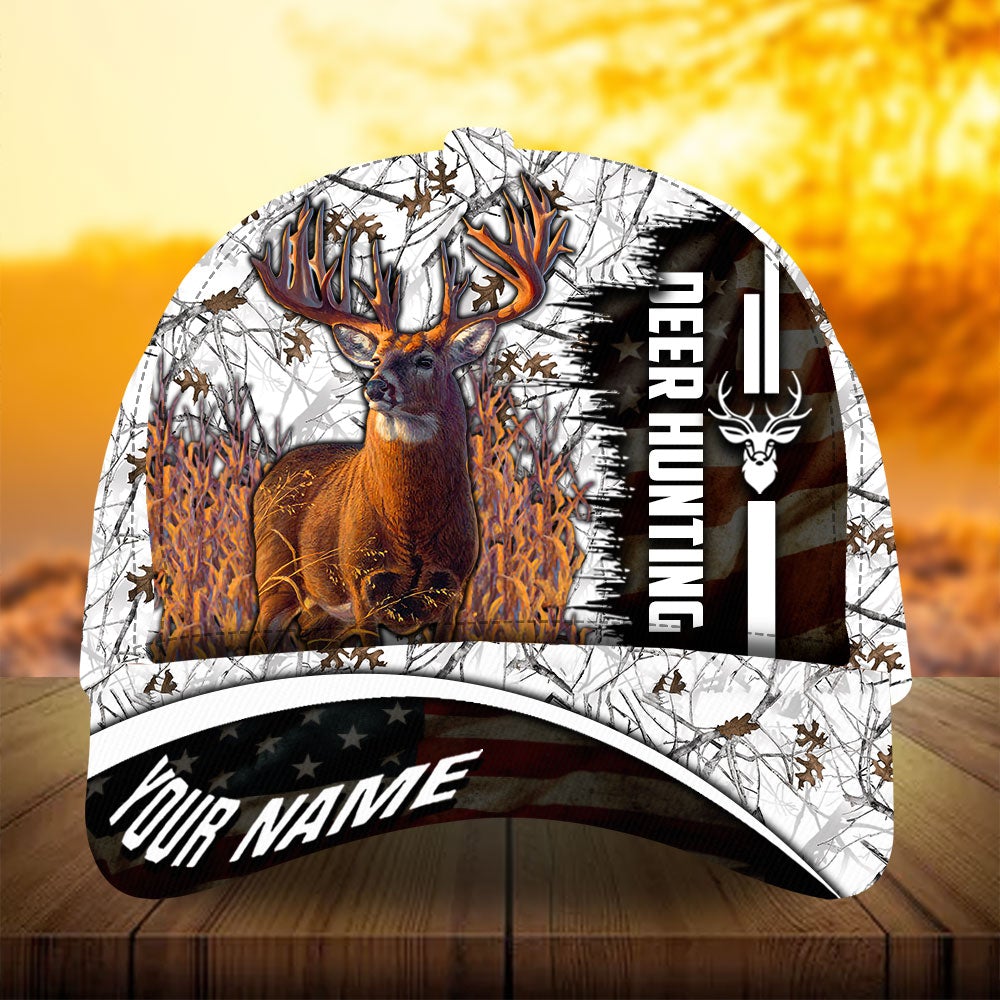 Deer Hunting Flag Theme Personalized Gift Classic Cap For Seasonal Events Outdoor Trips And Everyday Comfort